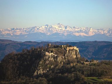 Festungsruine Hohentwiel, Ausblick auf die Alpen