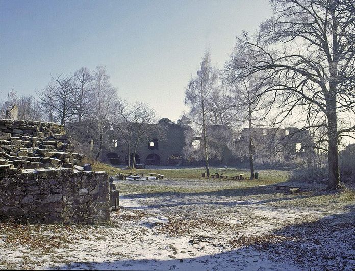 Hohentwiel Fortress Ruins, The parade grounds in winter