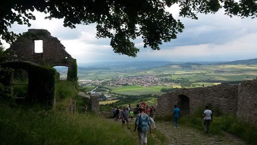 Ruines du château-fort de Hohentwiel, Escalier avec vue